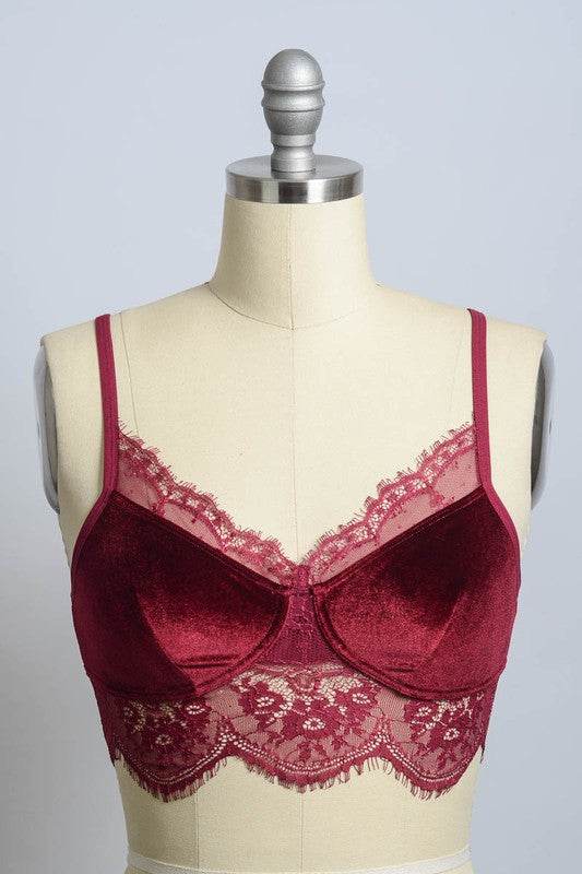 Velvet and Lace Half Cami - Shop Style & More | Fresh Looks, Everyday Deals & Free Shipping