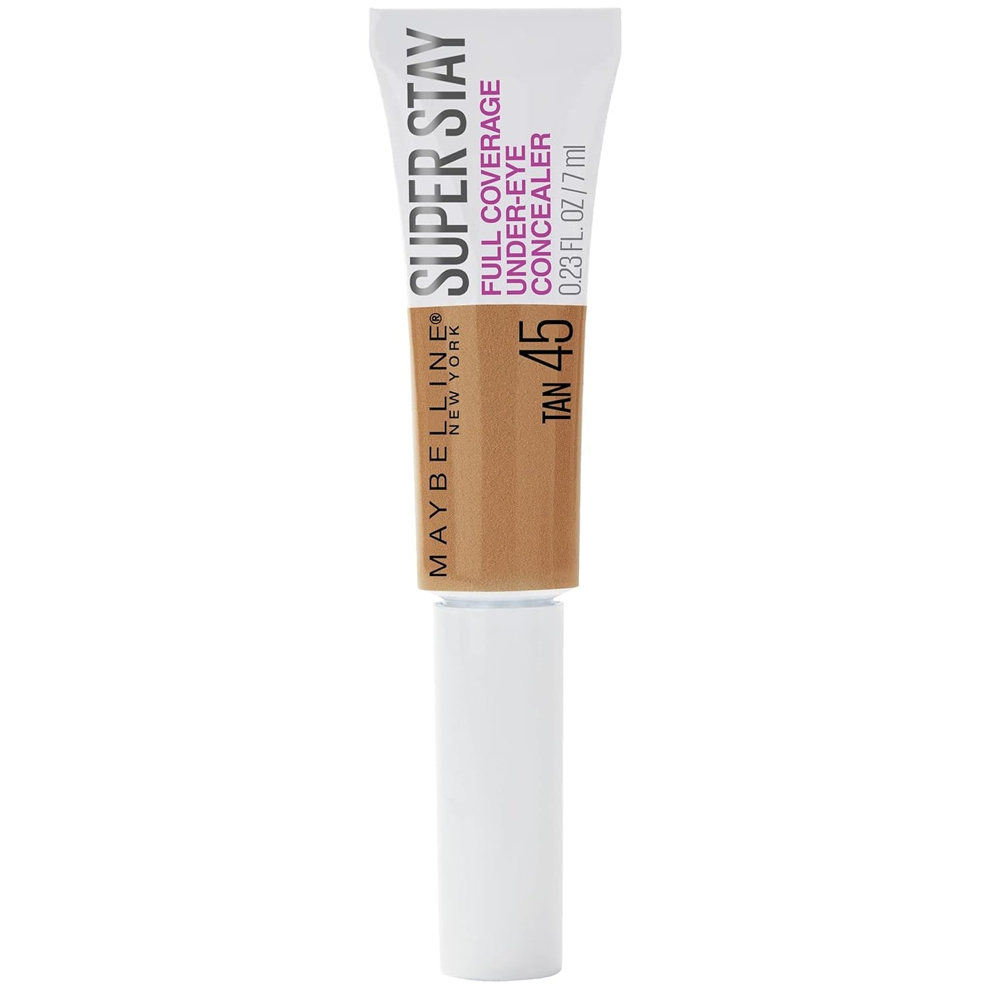 Maybelline New York Super Stay Super Stay Full Coverage, Brightening, Long Lasting, Under-eye Concealer Liquid Makeup Forup to 24H Wear, With Paddle Applicator, 45 Tan, 0.23 fl. oz. Beauty - Face