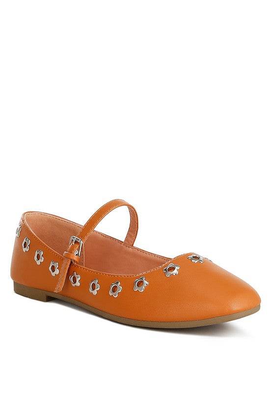 Tanzer Floral Eyelet Strapped Ballerinas - Shop Style & More | Fresh Looks, Everyday Deals & Free Shipping