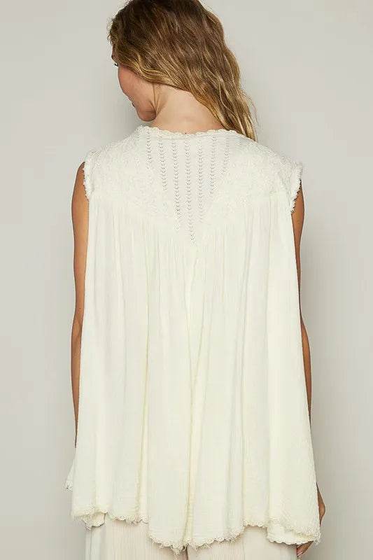 POL Pearl Detail Open Front Sleeveless Cardigan - Shop Style & More | Fresh Looks, Everyday Deals & Free Shipping