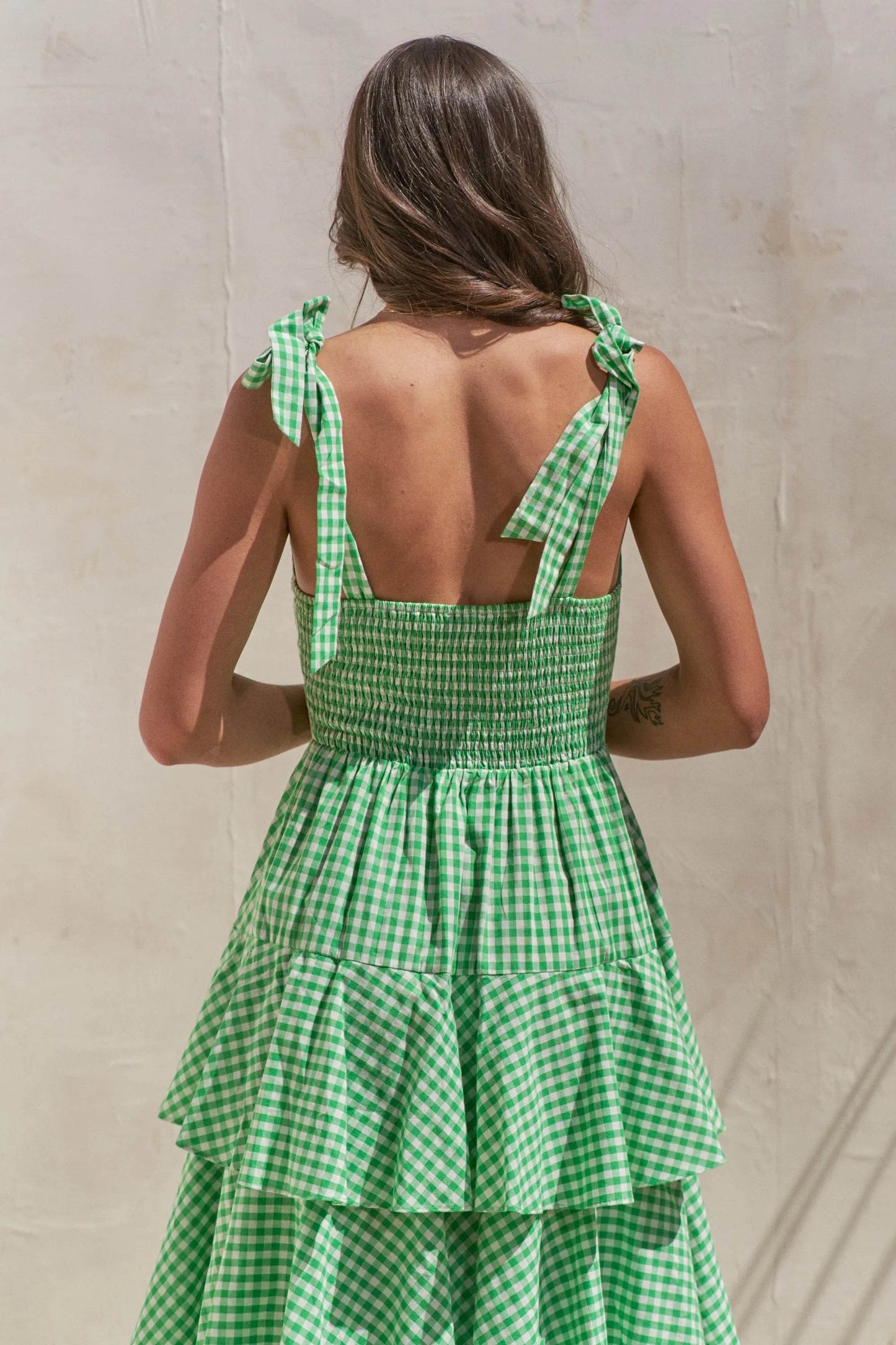 Jade By Jane Full Size Sleeveless Gingham Print Tiered Midi Dress Plus Size - Shop Style & More | Fresh Looks, Everyday Deals & Free Shipping