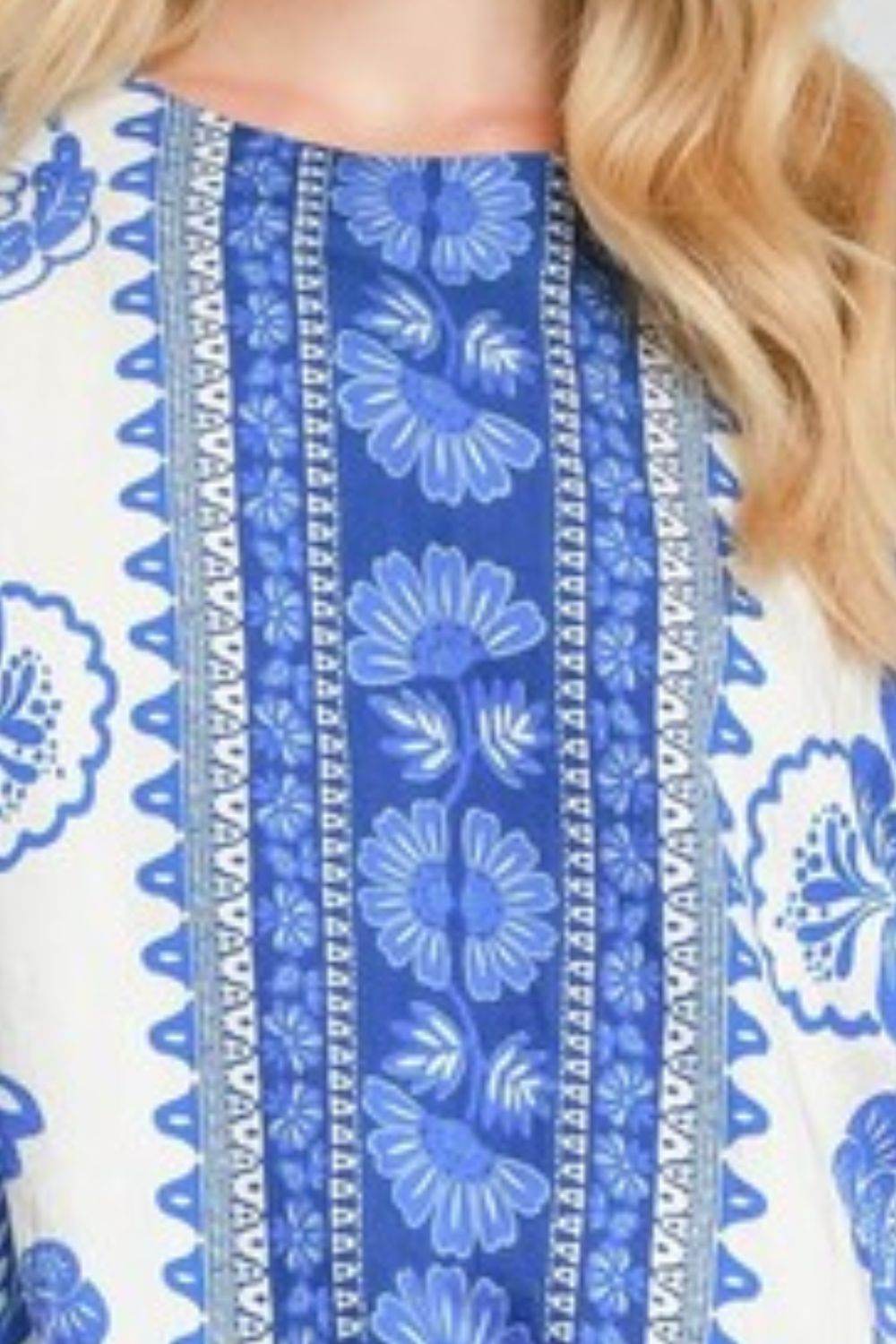 Umgee Full Size Floral Border Print Oversized Top Plus Size - Shop Style & More | Fresh Looks, Everyday Deals & Free Shipping