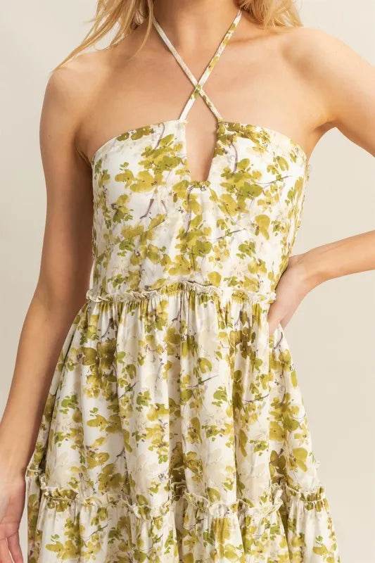 HYFVE Floral Print Halter Neck Tiered Mini Dress - Shop Style & More | Fresh Looks, Everyday Deals & Free Shipping