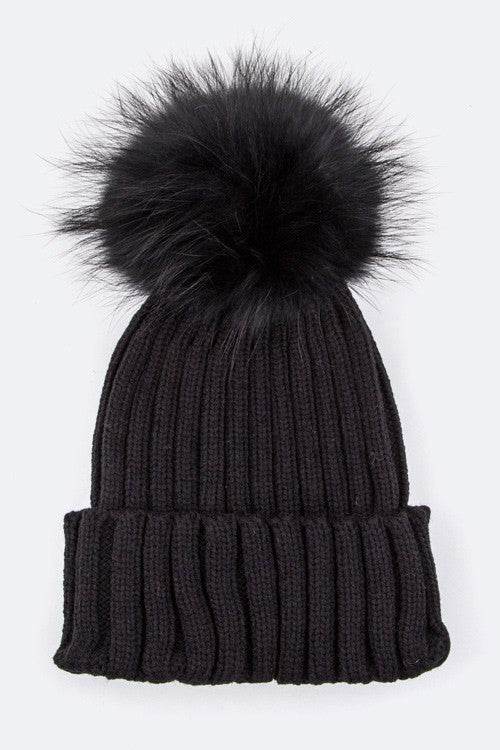 Raccoon Fur PomPom Beanie - Shop Style & More | Fresh Looks, Everyday Deals & Free Shipping