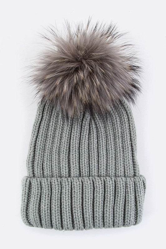 Raccoon Fur PomPom Beanie - Shop Style & More | Fresh Looks, Everyday Deals & Free Shipping