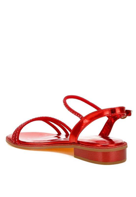 Nobbity Rhinestone Pearl Detail Flat Sandals - Shop Style & More | Fresh Looks, Everyday Deals & Free Shipping