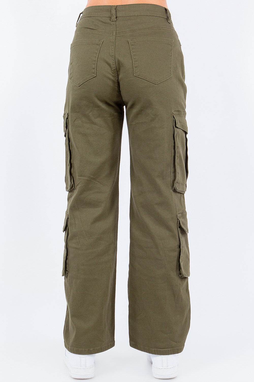 American Bazi Full Size Button Waist High Rise Cargo Pants Plus Size - Shop Style & More | Fresh Looks, Everyday Deals & Free Shipping