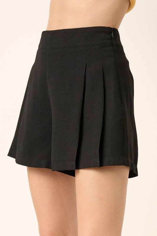 Mittoshop Side Invisible Zipper Pleated Shorts - Shop Style & More | Fresh Looks, Everyday Deals & Free Shipping