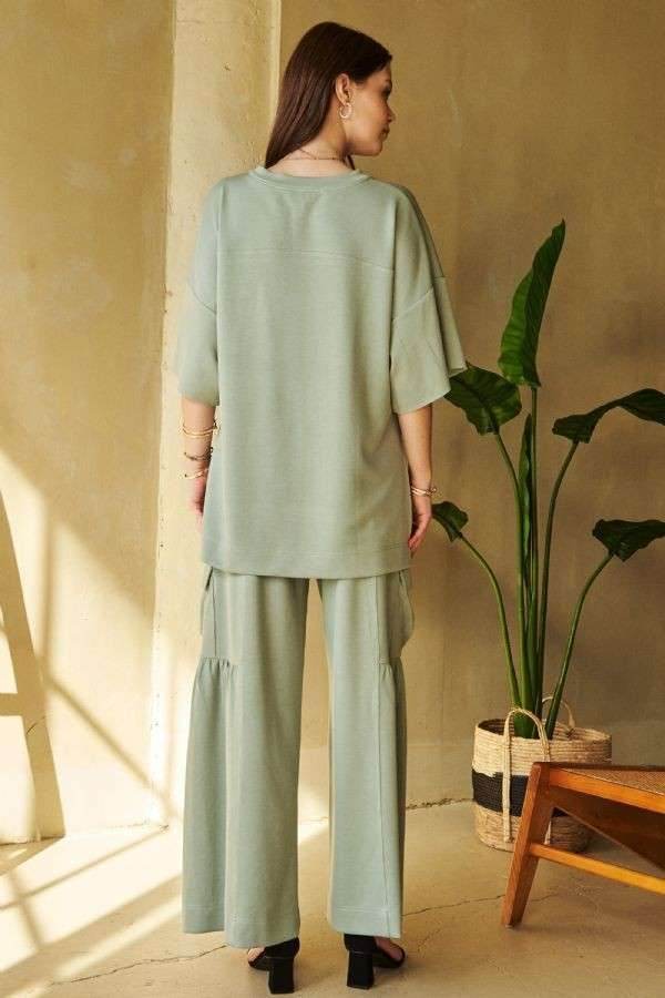 Davi & Dani Drawstring Ruched Detail Wide Leg Pants - Shop Style & More | Fresh Looks, Everyday Deals & Free Shipping
