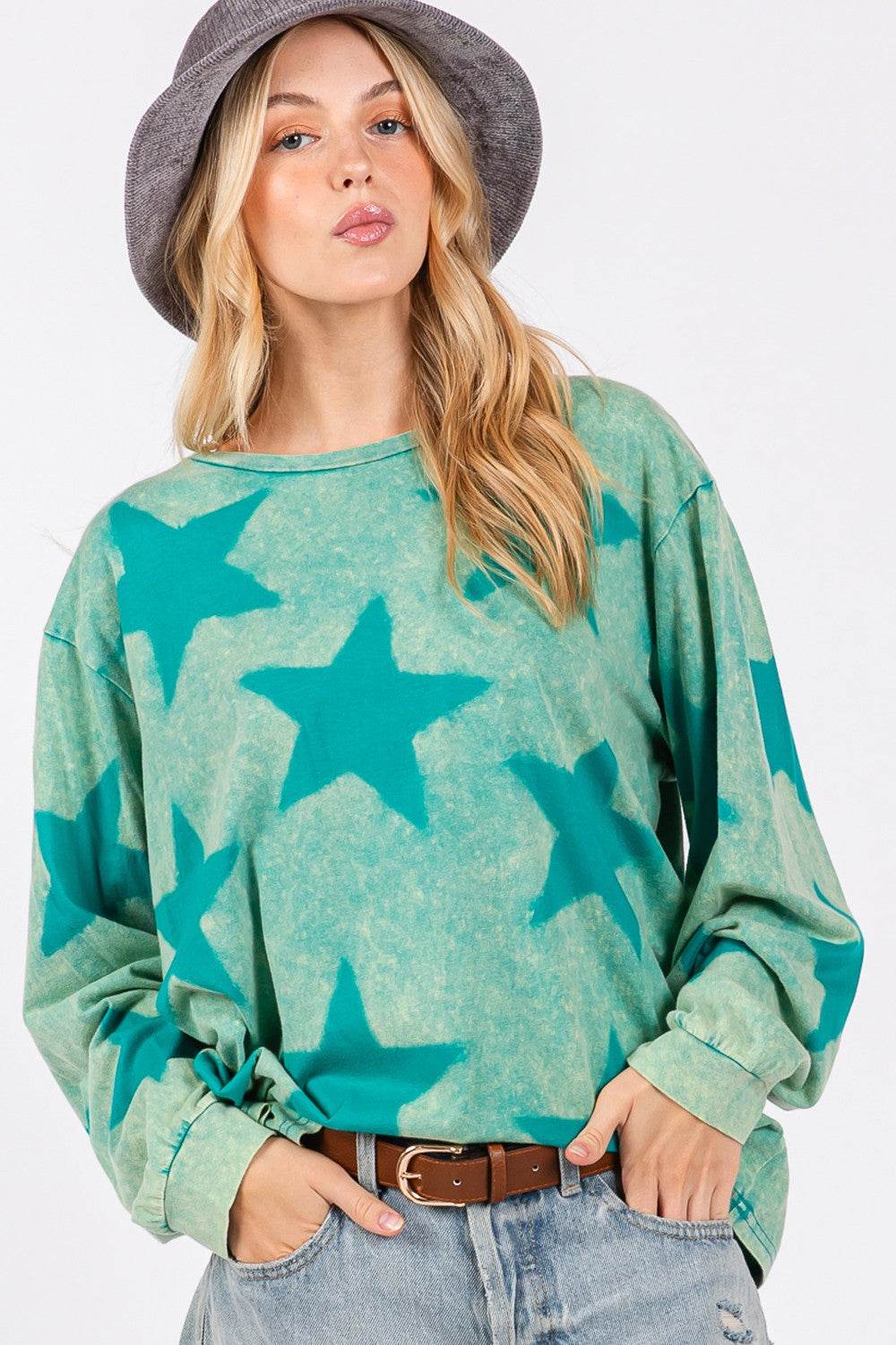 SAGE + FIG Mineral Wash Star Pattern T-Shirt - Shop Style & More | Fresh Looks, Everyday Deals & Free Shipping