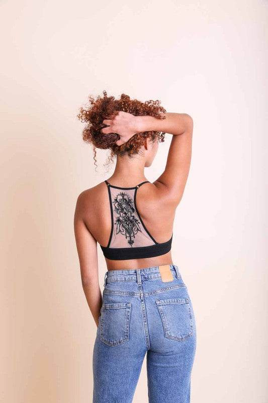 Tattoo Mesh Racerback Bralette - Shop Style & More | Fresh Looks, Everyday Deals & Free Shipping