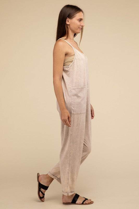 Washed Spaghetti Straps Overalls with Pockets - Shop Style & More | Fresh Looks, Everyday Deals & Free Shipping