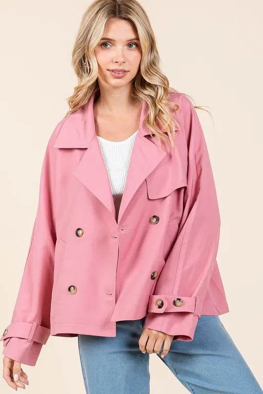 Mittoshop Double Breasted Long Sleeve Trench Coat Jacket - Shop Style & More | Fresh Looks, Everyday Deals & Free Shipping