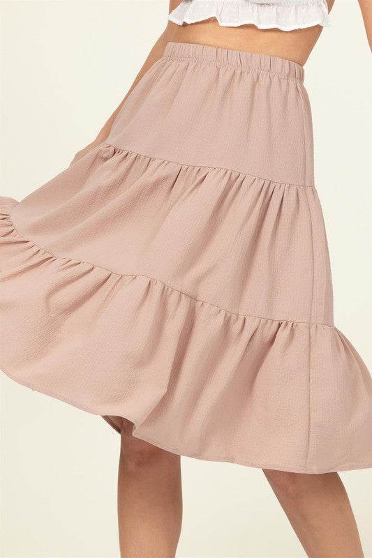 Call It a Day Tiered Midi Skirt - Shop Style & More | Fresh Looks, Everyday Deals & Free Shipping