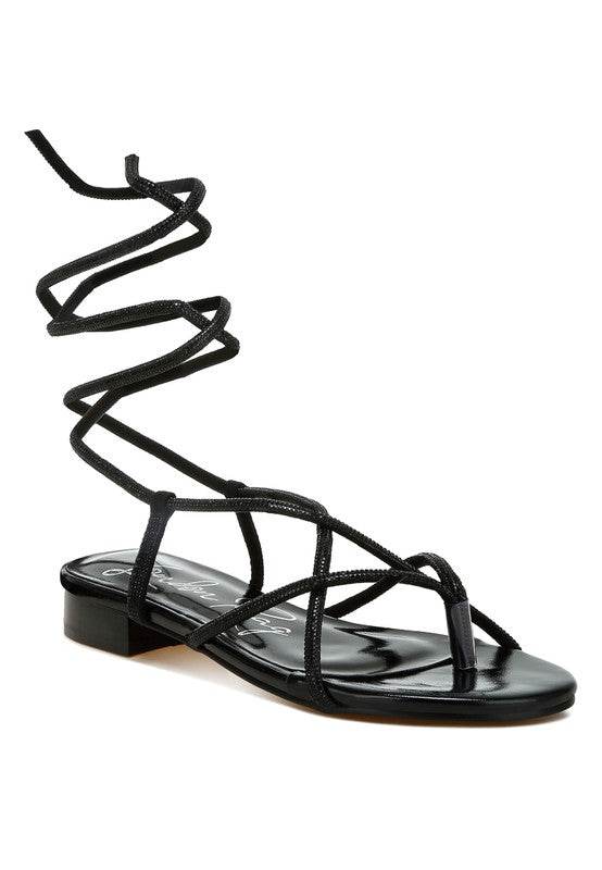 Babbity Rhinestone Embellished Lace-Up Sandals - Shop Style & More | Fresh Looks, Everyday Deals & Free Shipping