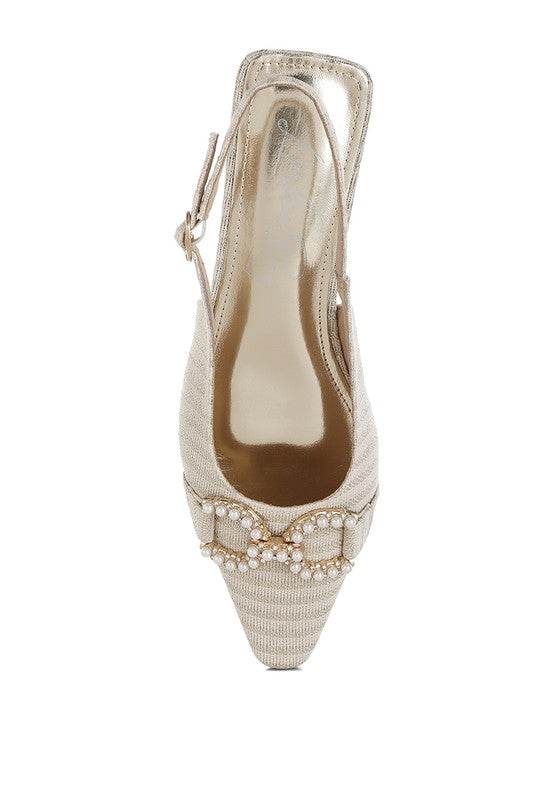 Crina Pearl-Detailed Horsebit Woven Flats - Shop Style & More | Fresh Looks, Everyday Deals & Free Shipping