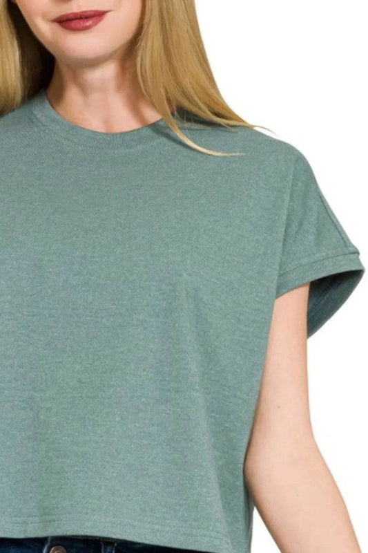 Zenana Premium Cotton Relaxed Crop Tee - Shop Style & More | Fresh Looks, Everyday Deals & Free Shipping