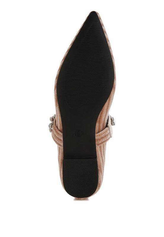 Dresden Diamante Brooch Velvet Ballerinas - Shop Style & More | Fresh Looks, Everyday Deals & Free Shipping