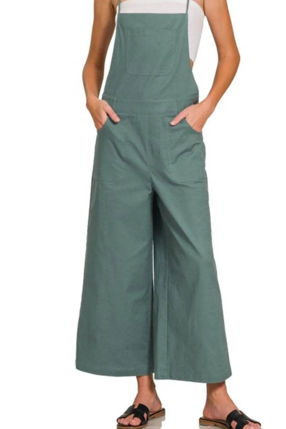 Zenana Woven Spaghetti Strap Overalls - Shop Style & More | Fresh Looks, Everyday Deals & Free Shipping