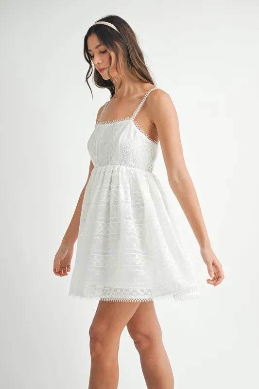MABLE Eyelet Lace Babydoll Mini Cami Dress - Shop Style & More | Fresh Looks, Everyday Deals & Free Shipping