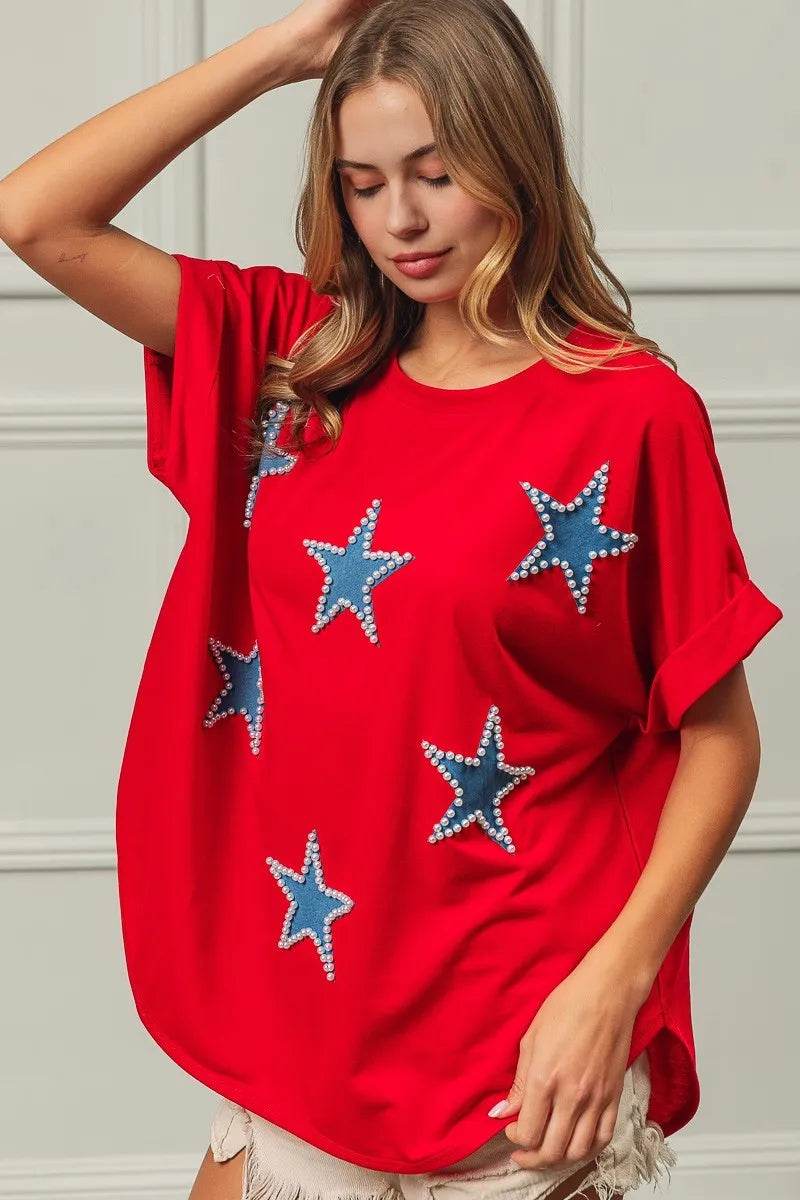 BiBi Fourth Of July Terry T-Shirt - Shop Style & More | Fresh Looks, Everyday Deals & Free Shipping