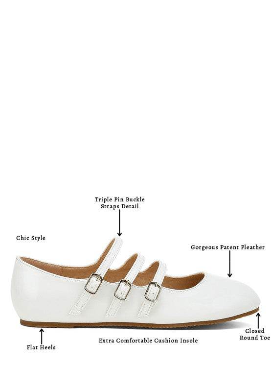 Macarina Triple Strap Mary Jane Ballerinas - Shop Style & More | Fresh Looks, Everyday Deals & Free Shipping