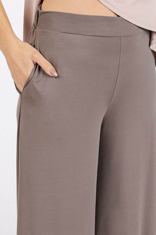 Mittoshop Yoga Air Stretch Elastic Waist Wide Leg Pants - Shop Style & More | Fresh Looks, Everyday Deals & Free Shipping