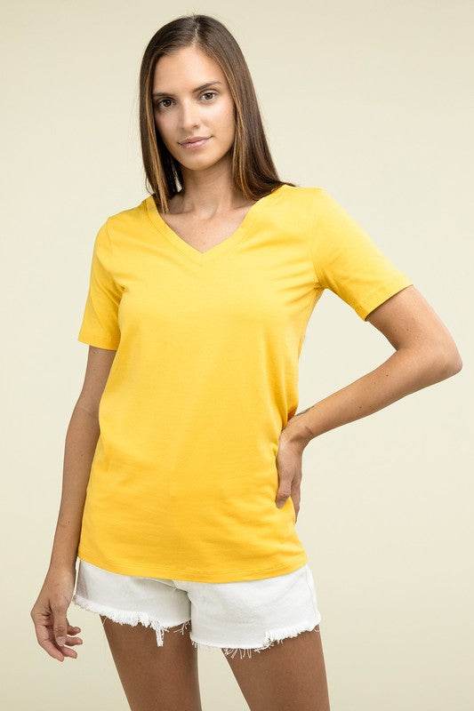 Cotton V-Neck Short Sleeve T-Shirts - Shop Style & More | Fresh Looks, Everyday Deals & Free Shipping