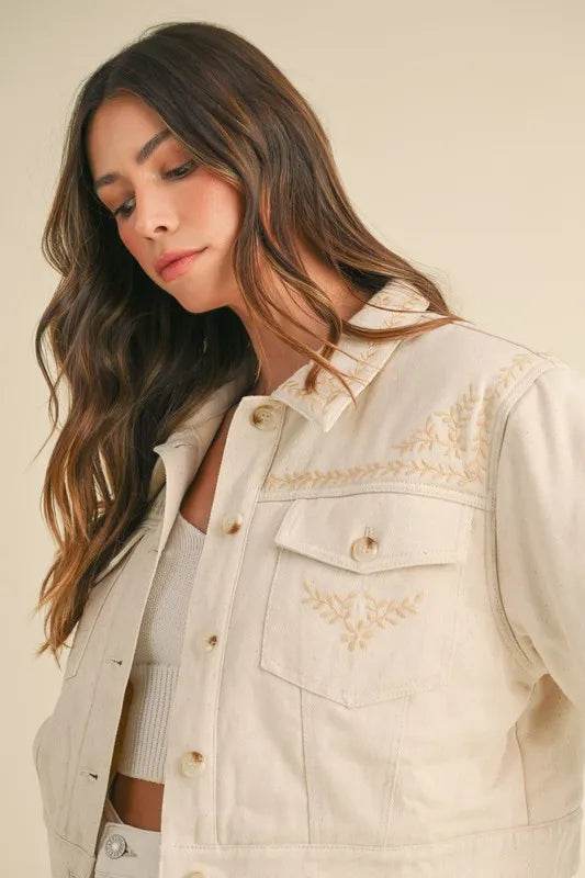 MABLE Embroidered Quilted Cropped Jacket - Shop Style & More | Fresh Looks, Everyday Deals & Free Shipping