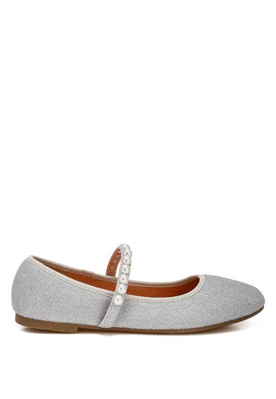 Corphee Pearl Strapped Glitter Ballerinas - Shop Style & More | Fresh Looks, Everyday Deals & Free Shipping