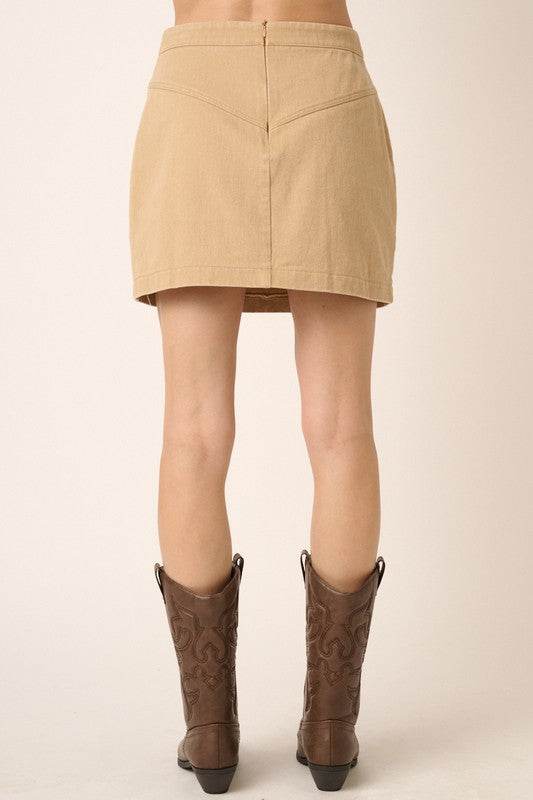 Mittoshop Zipper Back Twill Mini Skirt - Shop Style & More | Fresh Looks, Everyday Deals & Free Shipping