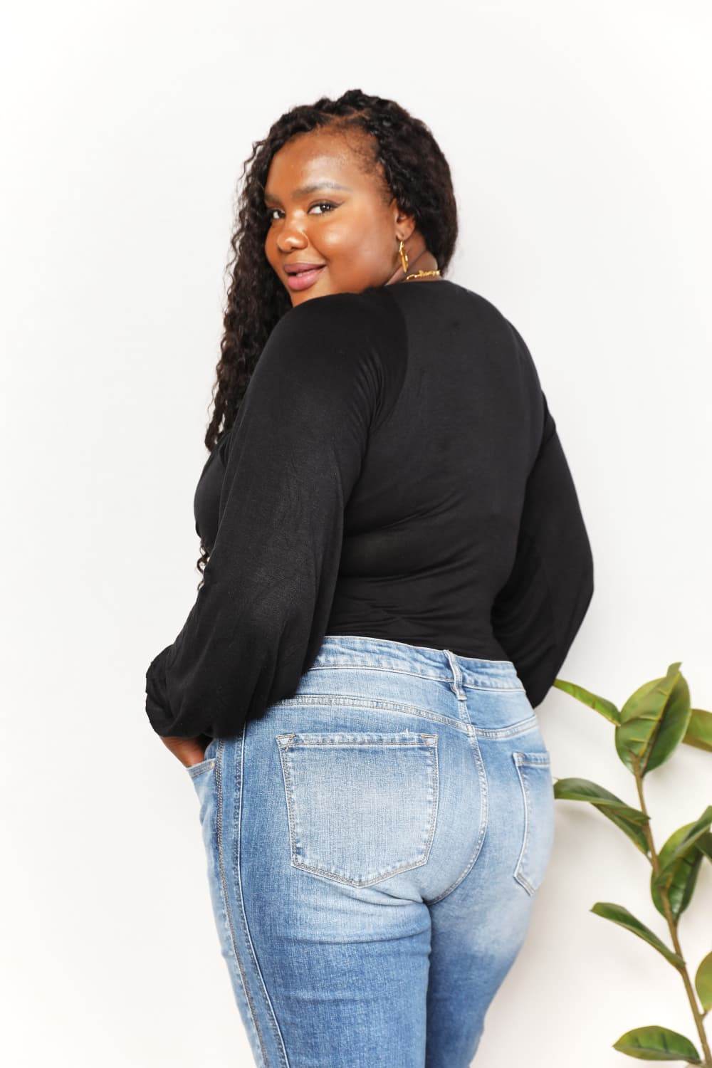 Culture Code Full Size V- Neck Bodysuit - Shop Style & More | Fresh Looks, Everyday Deals & Free Shipping