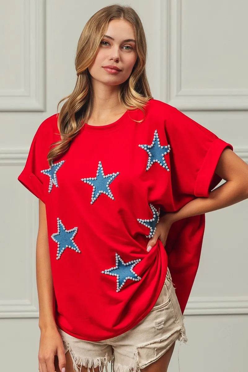 BiBi Fourth Of July Terry T-Shirt - Shop Style & More | Fresh Looks, Everyday Deals & Free Shipping