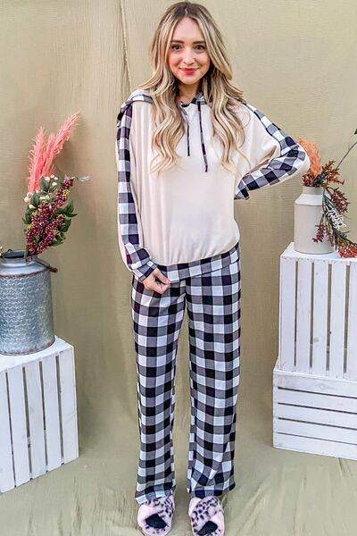 And The Why Drawstring Hooded Top and Plaid Pants Lounge Set - Shop Style & More | Fresh Looks, Everyday Deals & Free Shipping