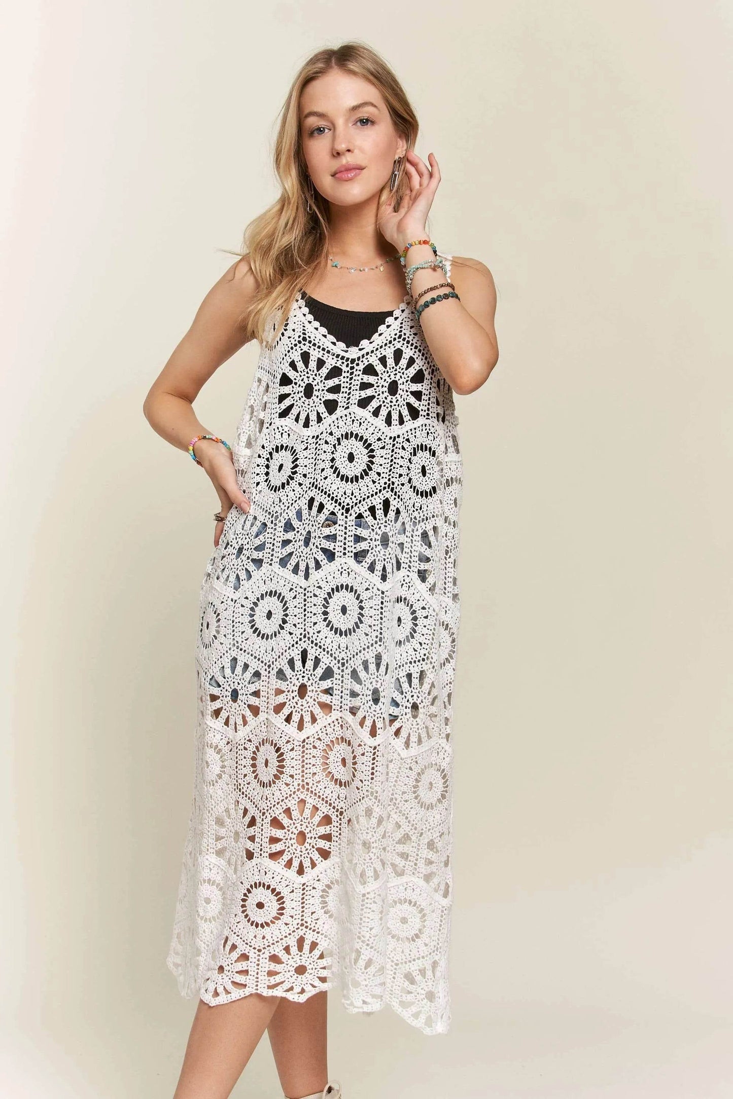 ADORA Crochet Cover-Up Tunic Top - Shop Style & More | Fresh Looks, Everyday Deals & Free Shipping