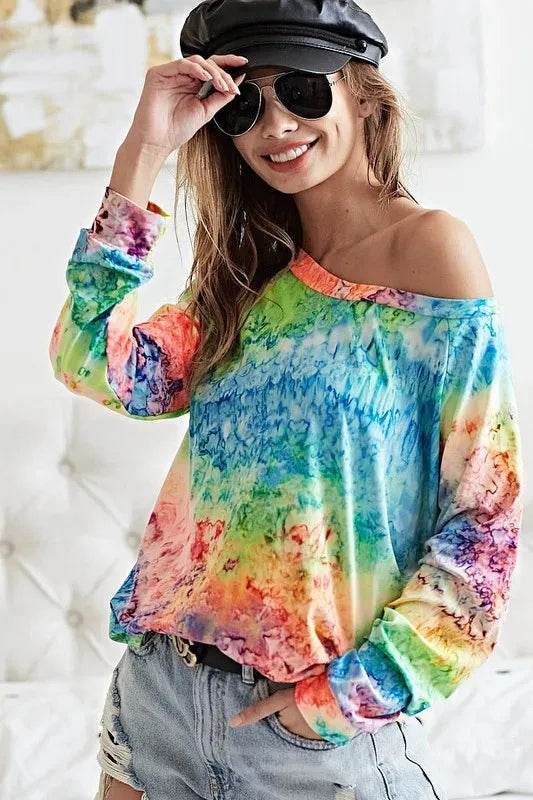 BiBi Tie Dye Soft Knit Jersey T-Shirt - Shop Style & More | Fresh Looks, Everyday Deals & Free Shipping