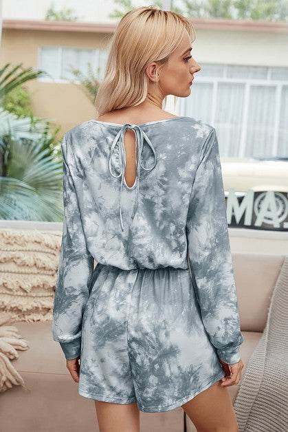 Tie Dye Round Neck Drawstring Romper - Shop Style & More | Fresh Looks, Everyday Deals & Free Shipping