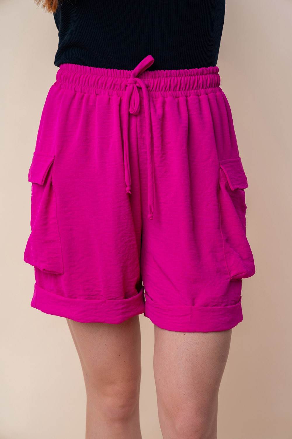White Birch High Waisted Drawstring Knit Cargo Shorts - Shop Style & More | Fresh Looks, Everyday Deals & Free Shipping