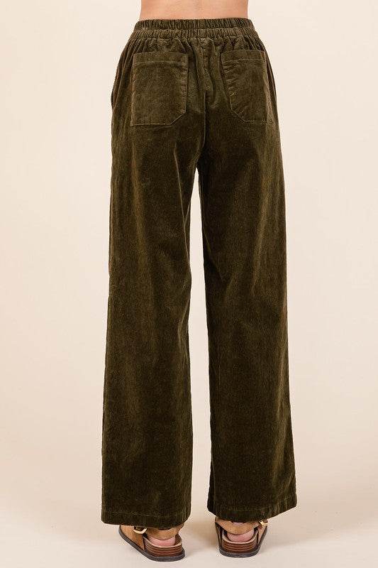 Mittoshop Corduroy Back Elastic Waist Pants - Shop Style & More | Fresh Looks, Everyday Deals & Free Shipping