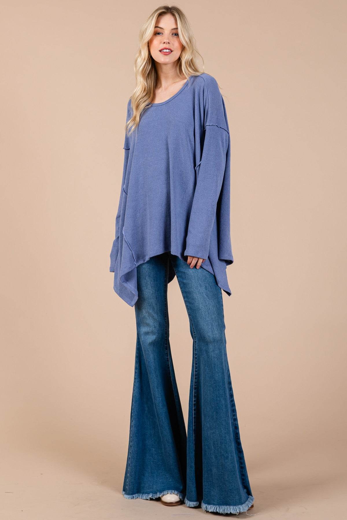 Ces Femme Asymmetrical Long Sleeve top - Shop Style & More | Fresh Looks, Everyday Deals & Free Shipping