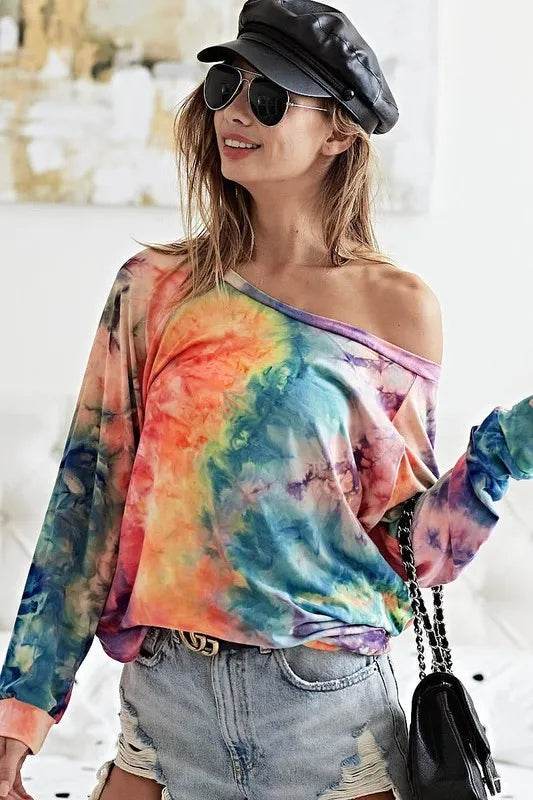 BiBi Tie Dye Soft Knit Jersey Top - Shop Style & More | Fresh Looks, Everyday Deals & Free Shipping