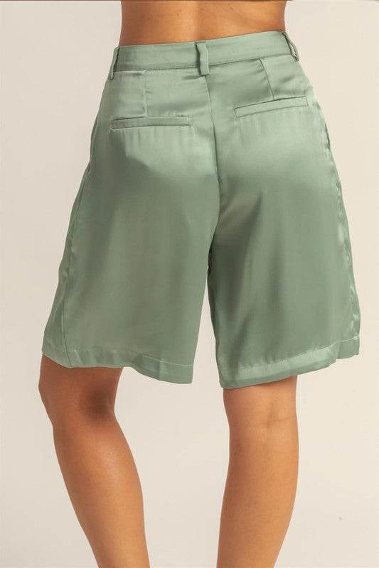 HYFVE High-Waist Pleated Satin Shorts - Shop Style & More | Fresh Looks, Everyday Deals & Free Shipping