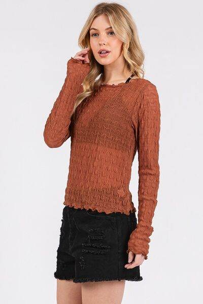 Mittoshop Lettuce Hem Boat Neck Long Sleeve Blouse - Shop Style & More | Fresh Looks, Everyday Deals & Free Shipping