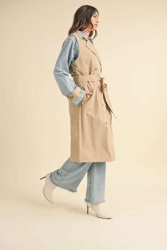 MABLE Layered Look Trench Coat With Denim Jacket - Shop Style & More | Fresh Looks, Everyday Deals & Free Shipping