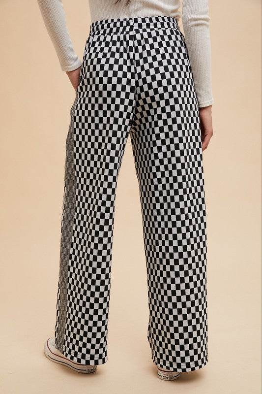 Annie Wear Drawstring Checkered Wide Leg Pants - Shop Style & More | Fresh Looks, Everyday Deals & Free Shipping