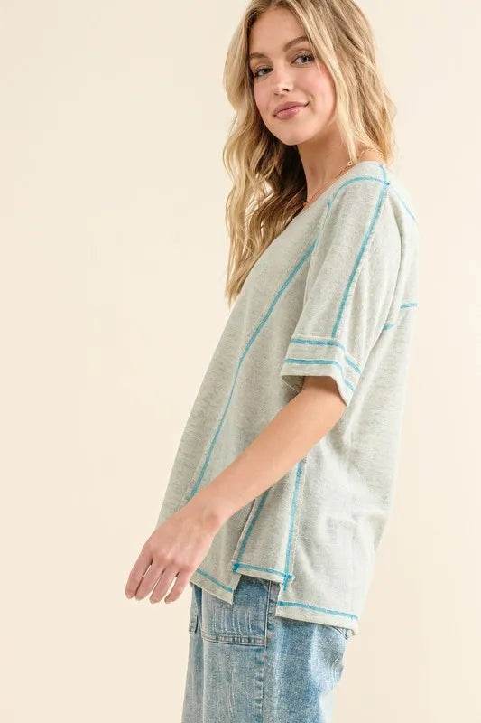 And The Why Reversed Stitch Basic T Shirt - Shop Style & More | Fresh Looks, Everyday Deals & Free Shipping