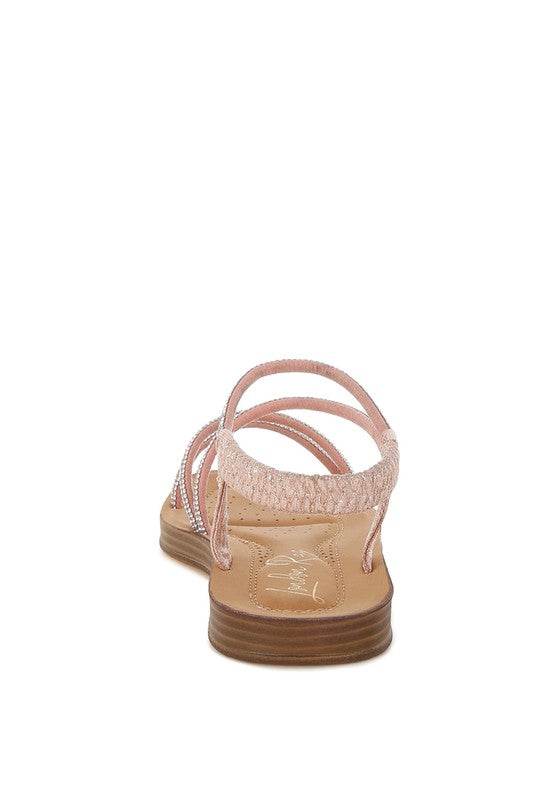 Ridayne Rhinestones Embellished Strappy Flats - Shop Style & More | Fresh Looks, Everyday Deals & Free Shipping