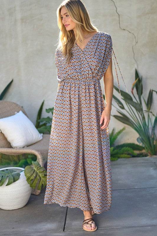 Printed V-Neck Sleeveless Jumpsuit - Shop Style & More | Fresh Looks, Everyday Deals & Free Shipping