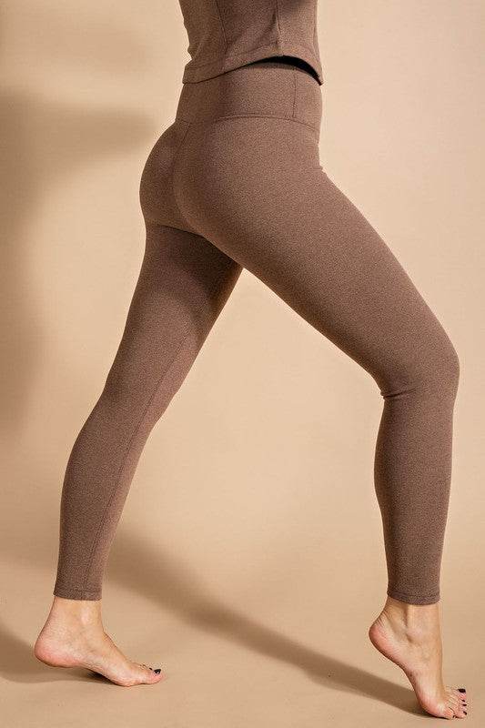 Rib Brushed Hi Waist Full Yoga Pants - Shop Style & More | Fresh Looks, Everyday Deals & Free Shipping