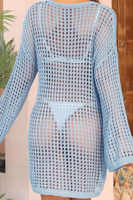 Crochet Side Split Beach Coverups Swimwear Dress - Shop Style & More | Fresh Looks, Everyday Deals & Free Shipping